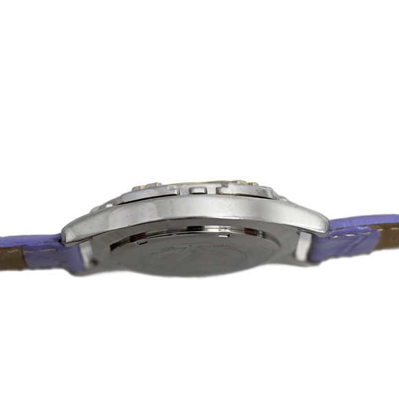 Guess Vintage 1996 Wrist Watch White Dial Genuine Leather Purple Two Tone Unisex - Picture 8 of 10